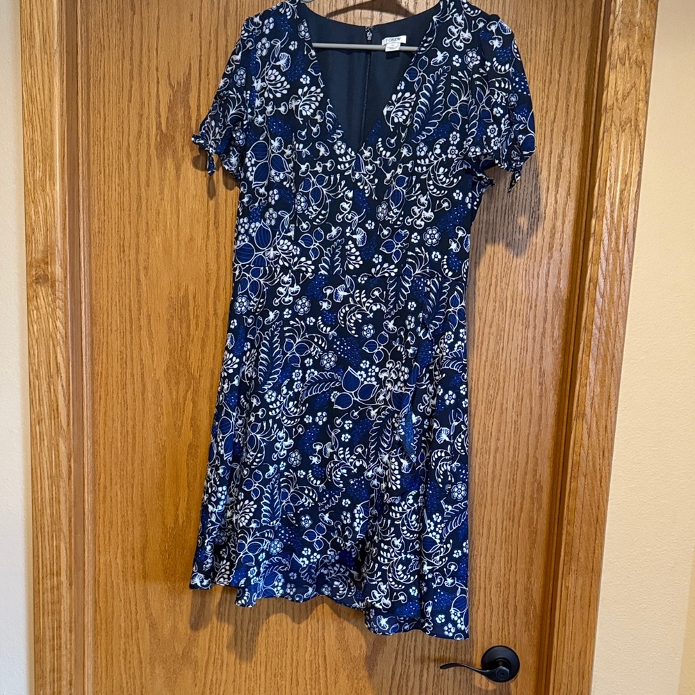 J. Crew Navy Blue Floral Mini Dress
